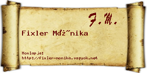 Fixler Mónika névjegykártya